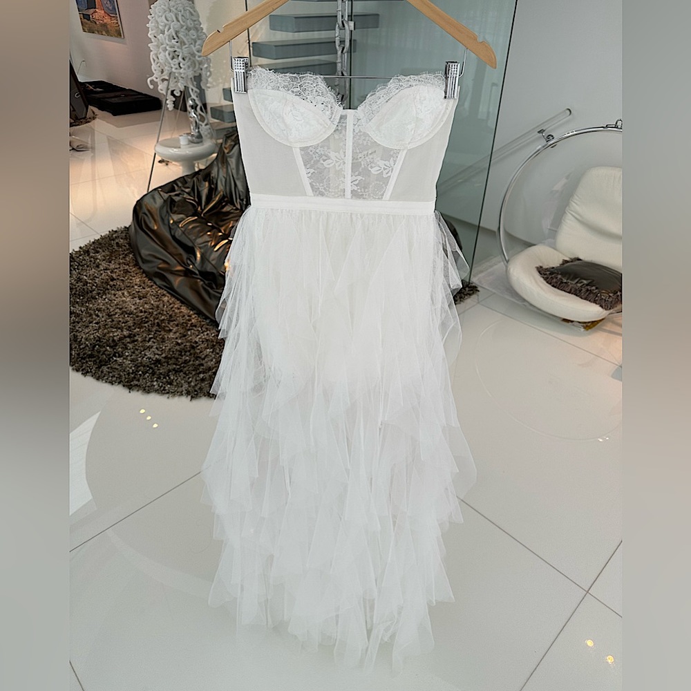For Love & Lemons Bustier Gown NWT!!! White, size XS
